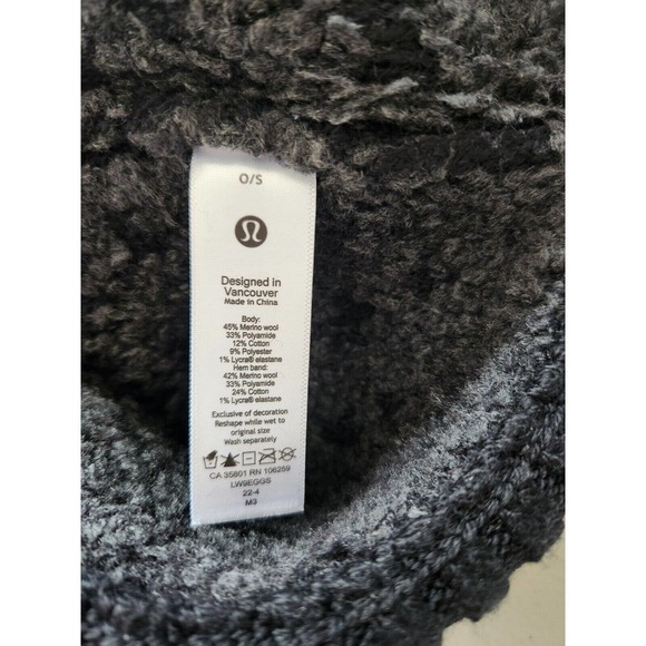 NWT Lululemon Ombre Knit Textured Beanie One size Black Gray main image 10